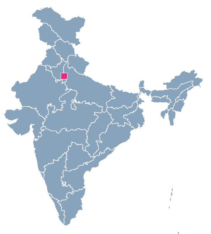 Complete map of India showing all states and territories
